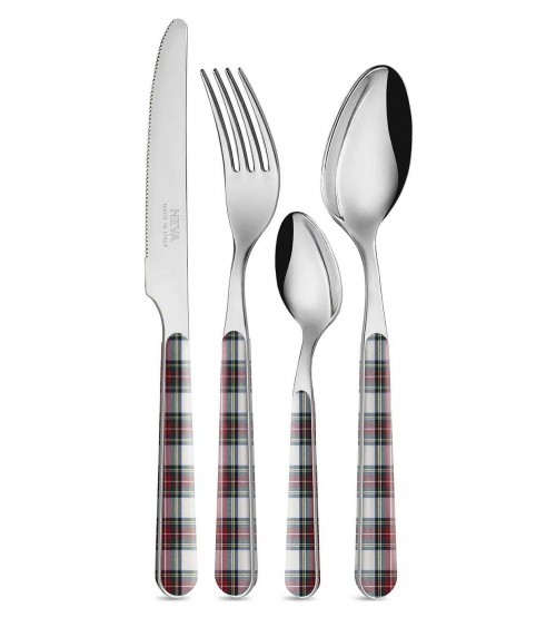 Posate Natalizie Tartan Rosso e Bianco - Neva Posateria Creativa - 