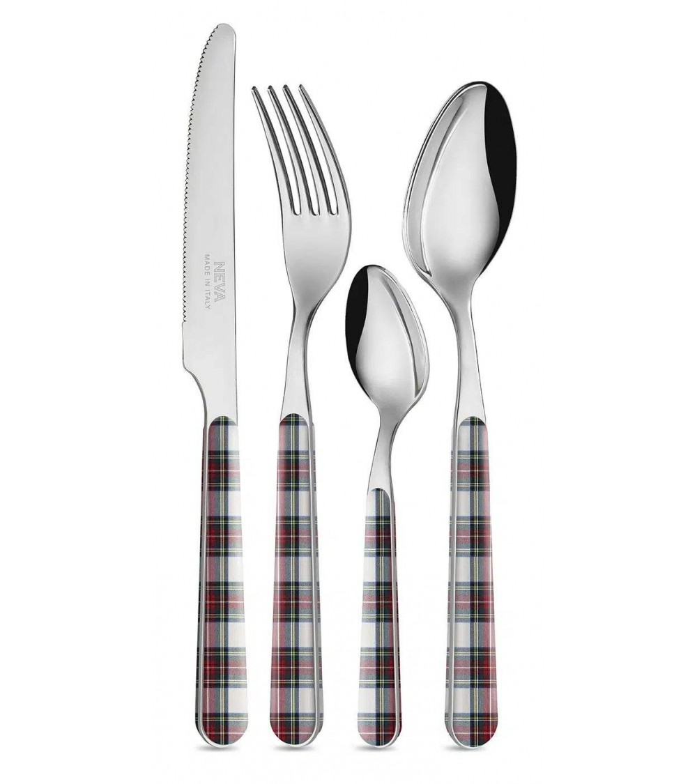 Posate Natalizie Tartan Rosso e Bianco - Neva Posateria Creativa - 