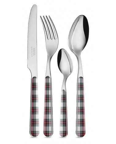 Posate Natalizie Tartan Rosso e Bianco - Neva Posateria Creativa - 