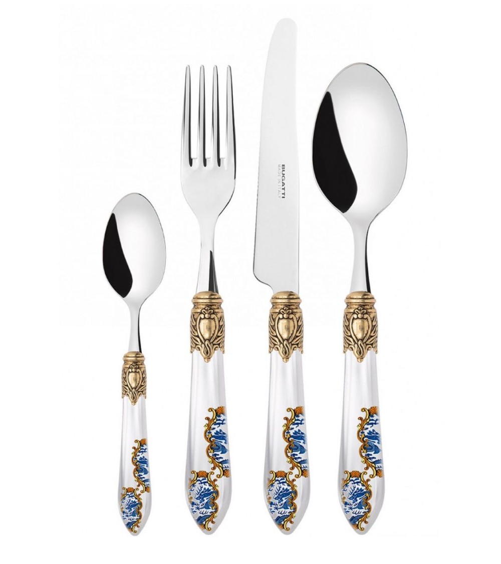 Set 24-teiliger Oxford Armonia Golden Ring – dekoriertes farbiges Besteck -