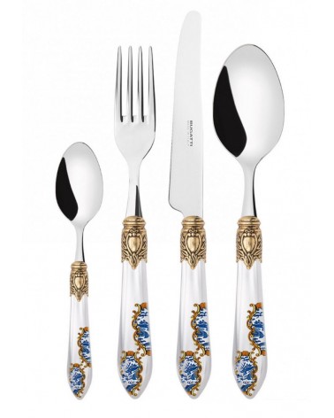 Set 24-teiliger Oxford Armonia Golden Ring – dekoriertes farbiges Besteck -