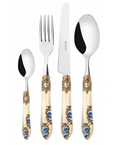 Set 24-teiliger Oxford Armonia Golden Ring – dekoriertes farbiges Besteck -