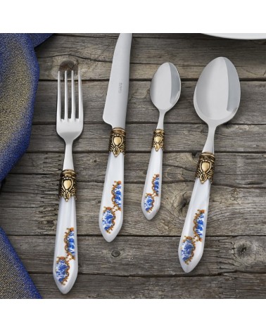 Set 24-teiliger Oxford Armonia Golden Ring – dekoriertes farbiges Besteck - 