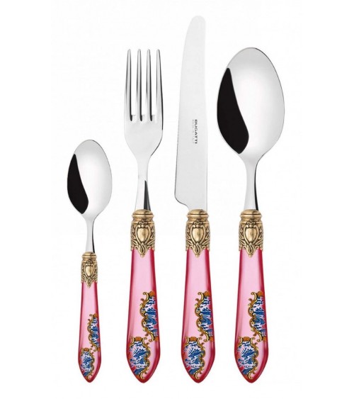 Set 24-teiliger Oxford Armonia Golden Ring – dekoriertes farbiges Besteck -