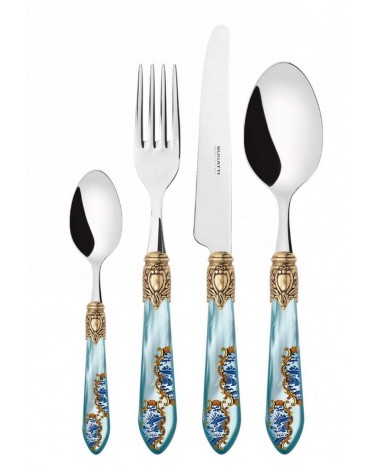 Set 24-teiliger Oxford Armonia Golden Ring – dekoriertes farbiges Besteck -