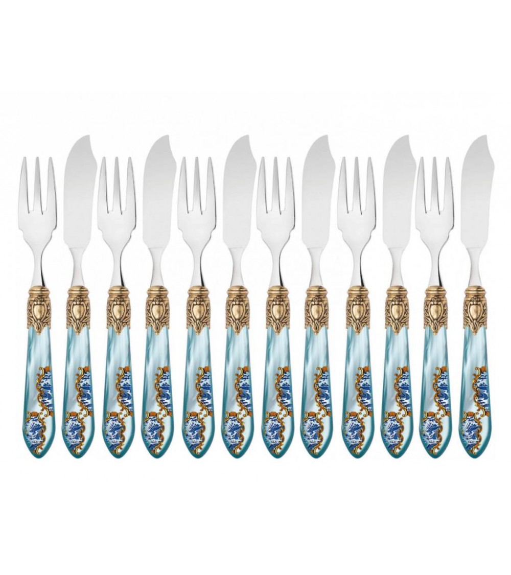 12-teiliges Fischbesteck-Set – Oxford Armonia Golden Ring -