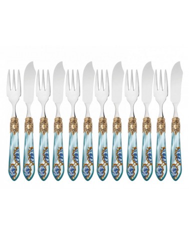 12-teiliges Fischbesteck-Set – Oxford Armonia Golden Ring -