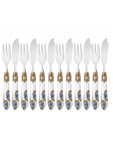 12-teiliges Fischbesteck-Set – Oxford Armonia Golden Ring -