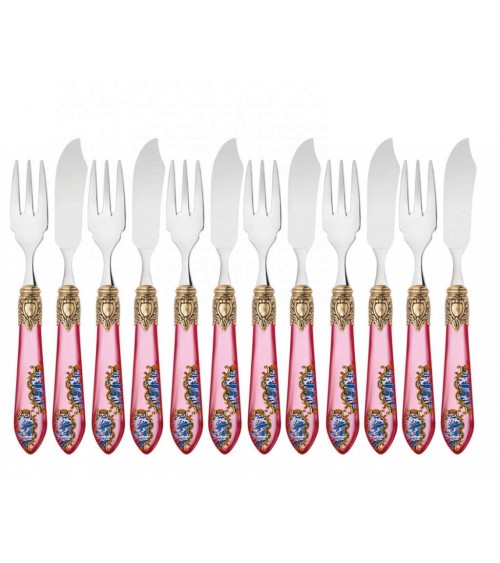 12pc Fish Cutlery Set - Oxford Armonia Golden Ring -  -
