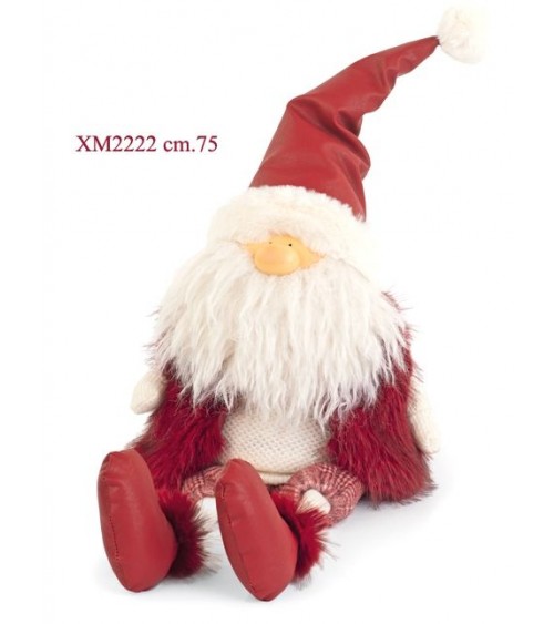 Babbo Natale Seduto in Tessuto Ecopelle cm 75 - 
