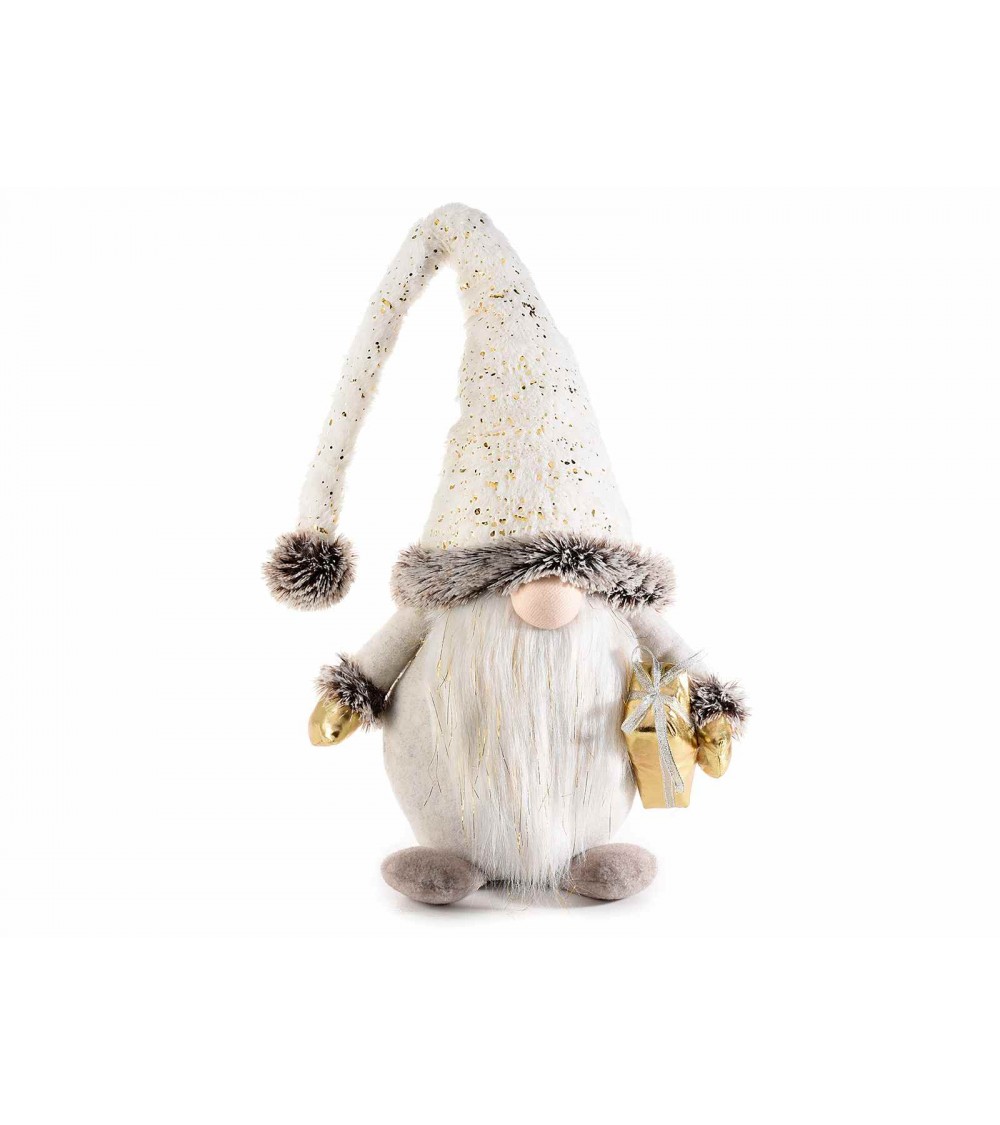 Gants Père Noël Blancs et Fils Dorés H85 - 