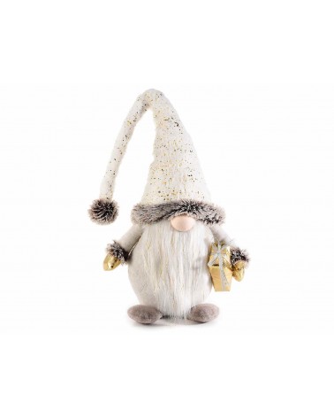 Gants Père Noël Blancs et Fils Dorés H85 - 