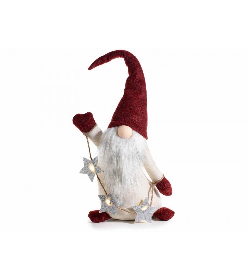 Père Noël blanc et rouge avec lumières LED - 