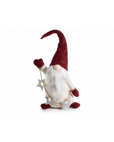 Père Noël blanc et rouge avec lumières LED - 