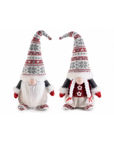 Gnomi di Natale in stoffa Set 2 Pezzi - 