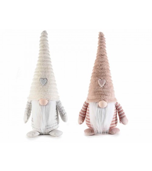 Gnomi di Natale eco-pelliccia Decoro a Cuore Set 2 Pezzi - 