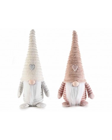 Gnomi di Natale eco-pelliccia Decoro a Cuore Set 2 Pezzi - 
