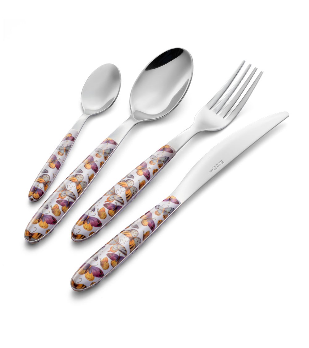 Eme Besteck - Set 48-teilig, farbiges Besteck Vero Butterfly - 