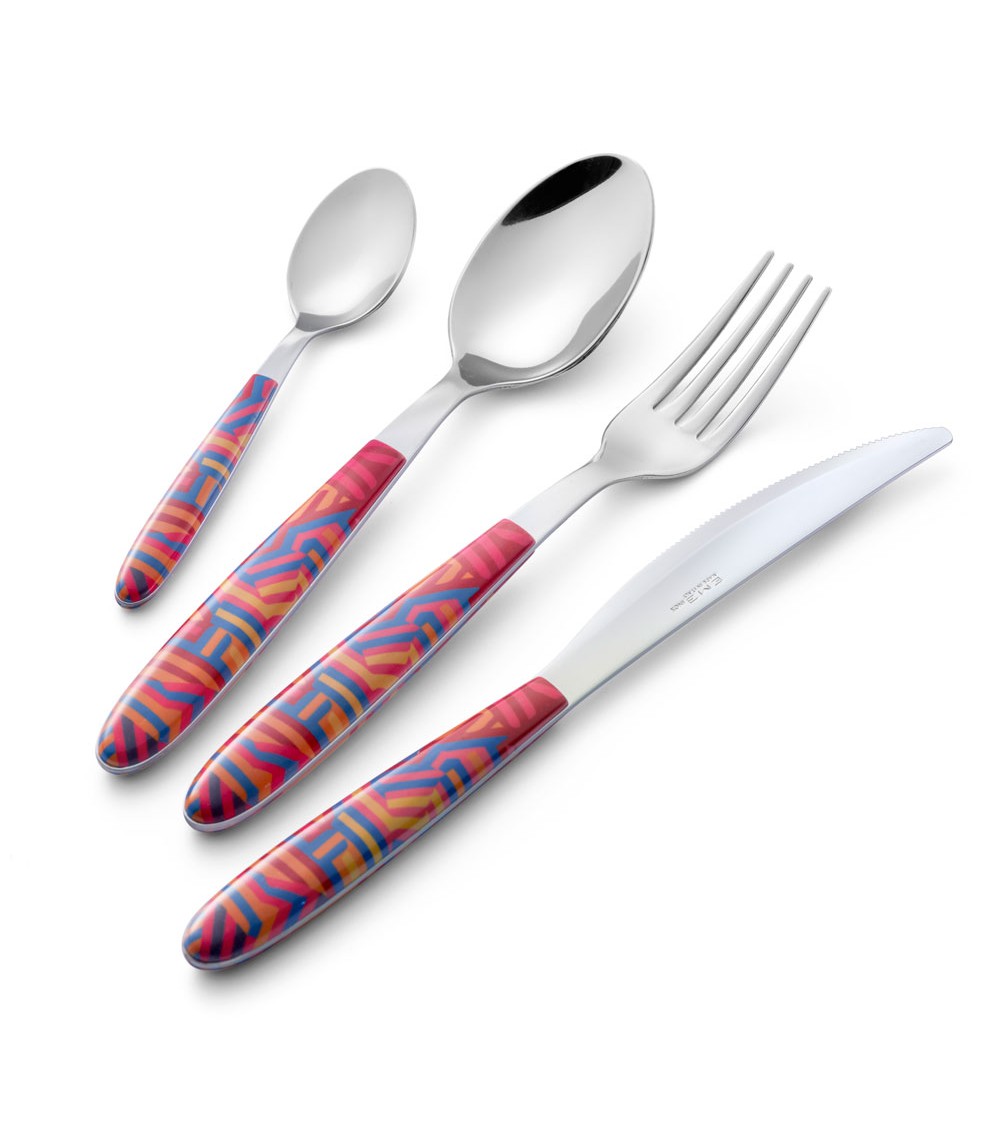 Eme Cutlery - Set 48 Pièces Couverts Colorés Vero Linear - 