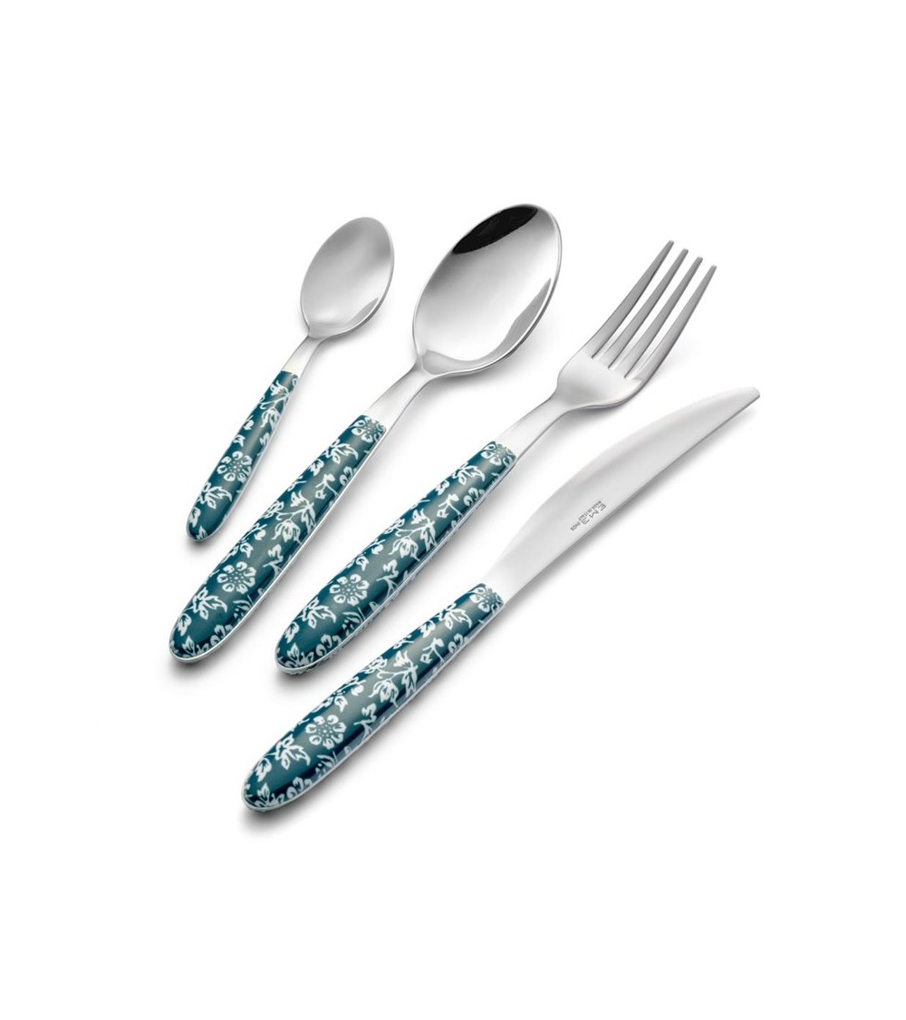Eme Besteck - Set 48-teilig, farbiges Besteck Vero Flowers - 