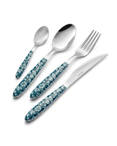 Eme Cutlery - Set 48 Pièces Couverts Colorés Vero Flowers - 