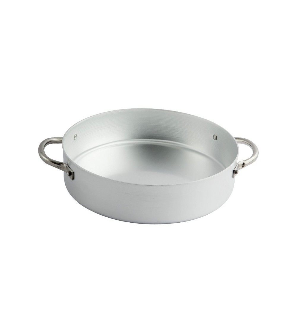 Casseruola Bassa Professionale in Alluminio con 2 Maniglie - Ottinetti - 