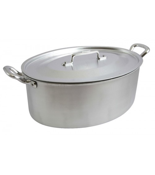 Casseruola Ovale  Professionale in Alluminio con Coperchio - Ottinetti - 