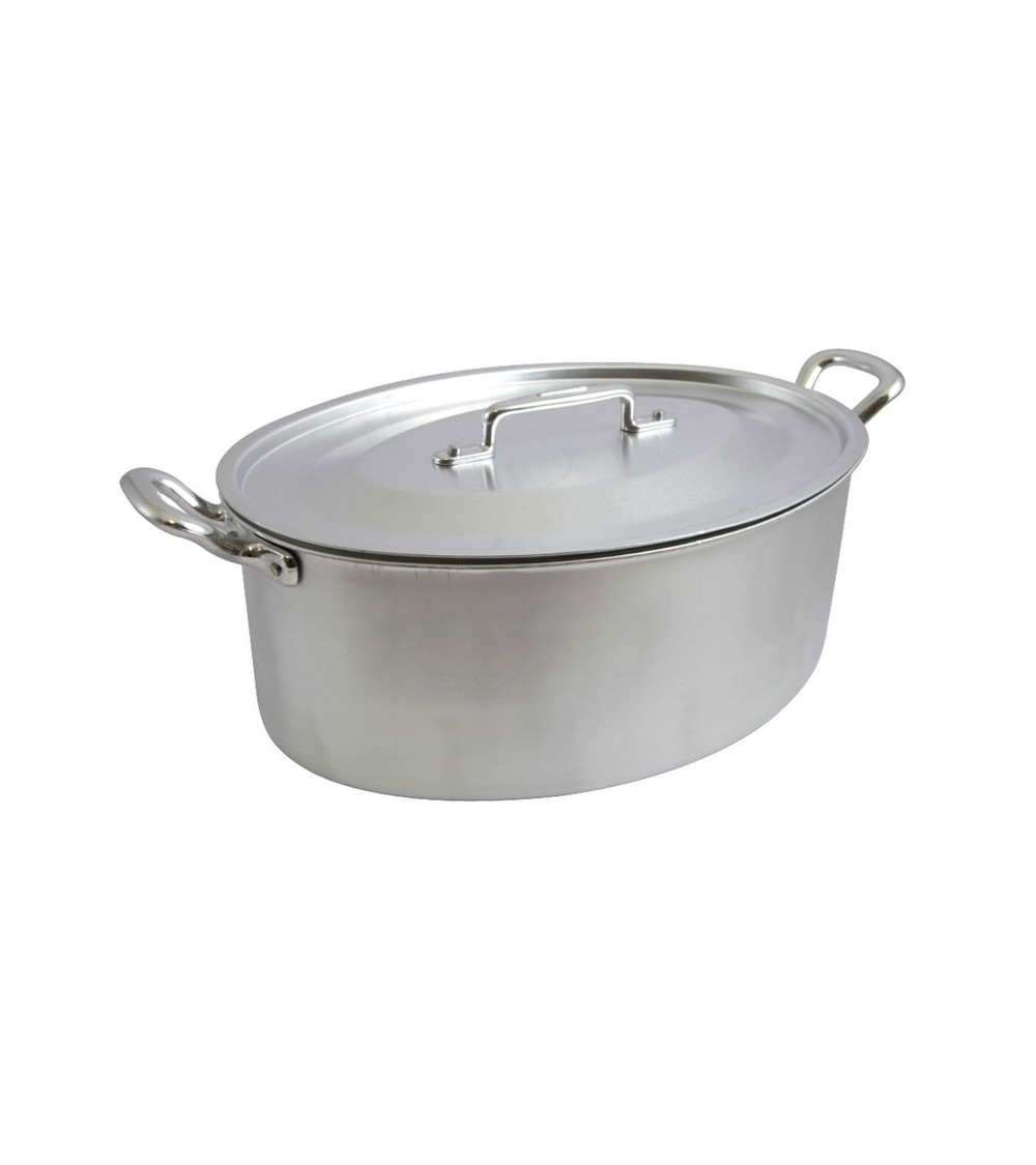 Casseruola Ovale  Professionale in Alluminio con Coperchio - Ottinetti - 