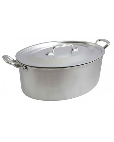 Casseruola Ovale  Professionale in Alluminio con Coperchio - Ottinetti - 