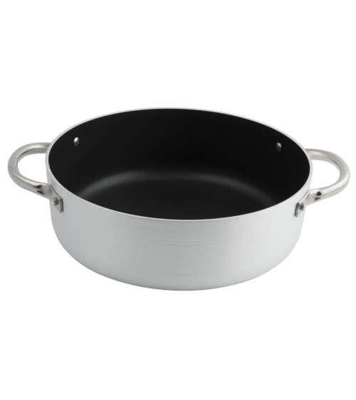 Casseruola Bassa Professionale in Alluminio Antiaderente Platinum 2 Manici - Ottinetti - 
