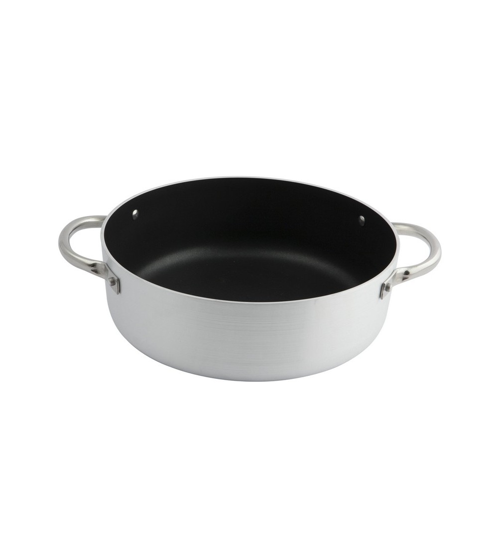 Casserole basse professionnelle en aluminium antiadhésif Platinum 2 poignées - Ottinetti - 