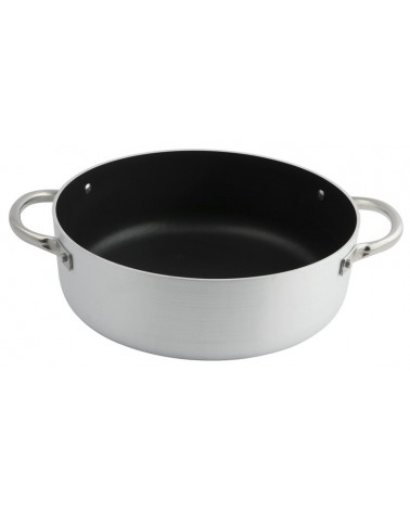 Professional Low Saucepan in Platinum Non-Stick Aluminum 2 Handles - Ottinetti -  - 