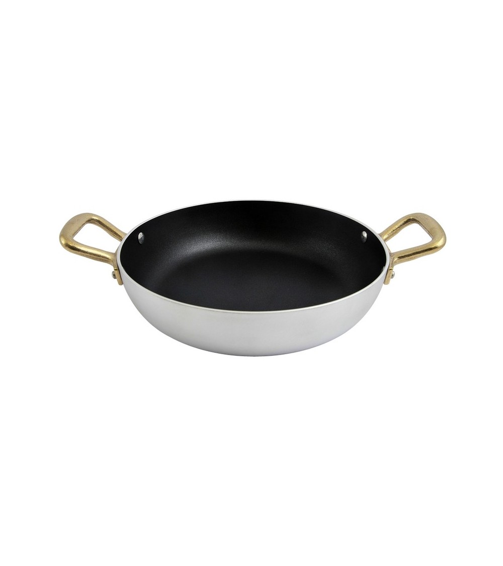 Antihaftbeschichtete Aluminiumpfanne mit 2 Messinggriffen – Ottinetti - 