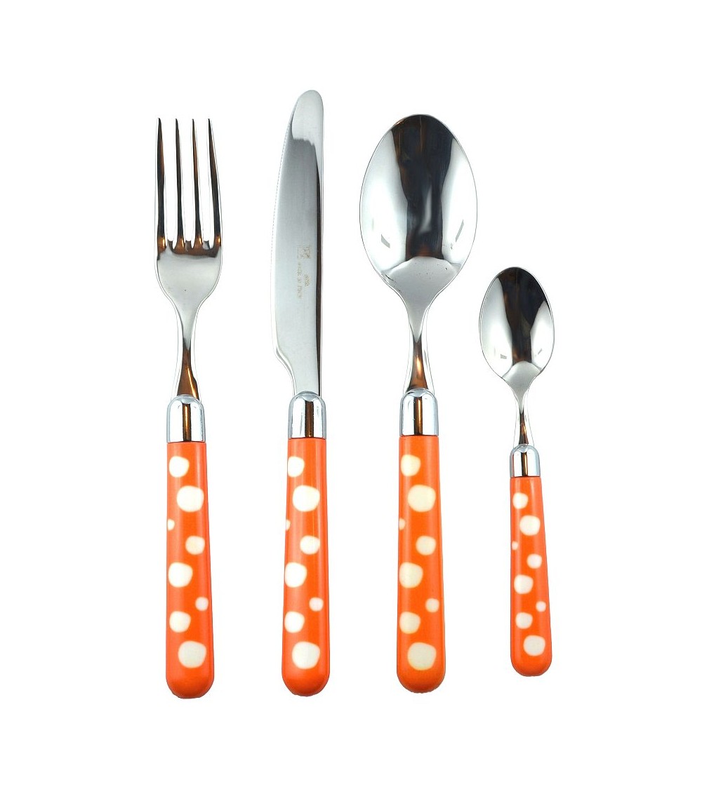 Stahlbesteck mit farbigem Griff – Naif Snow Pois – Rivadossi Sandro - 