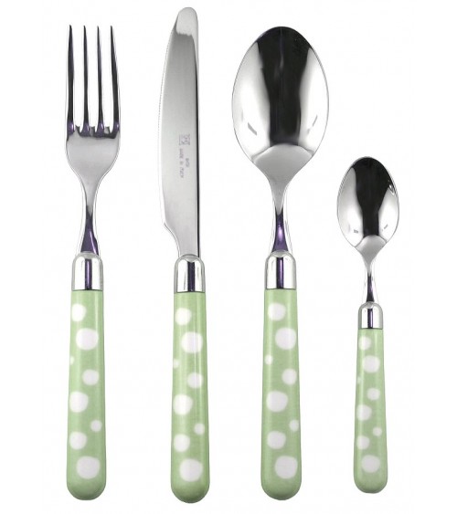 Couverts en acier avec manche coloré - Naif Snow Pois - Rivadossi Sandro - 