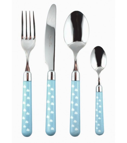 18/10 Stainless Steel Cutlery with Colored Handle - Naif Heart - Rivadossi Sandro -  - 