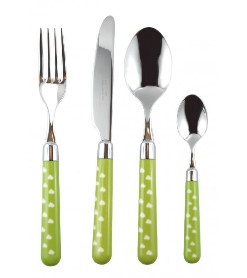 18/10 Stainless Steel Cutlery with Colored Handle - Naif Heart - Rivadossi Sandro -  - 