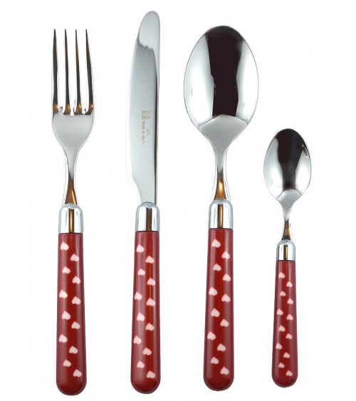 18/10 Stainless Steel Cutlery with Colored Handle - Naif Heart - Rivadossi Sandro -  - 