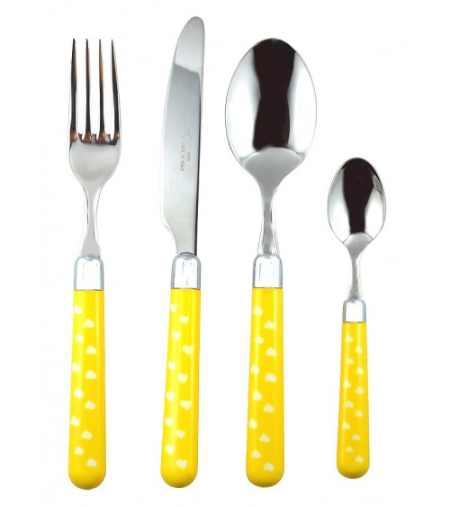 18/10 Stainless Steel Cutlery with Colored Handle - Naif Heart - Rivadossi Sandro -  - 