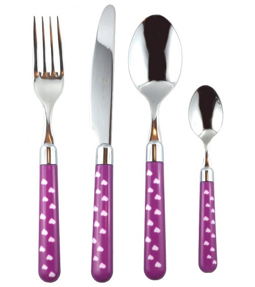 18/10 Stainless Steel Cutlery with Colored Handle - Naif Heart - Rivadossi Sandro -  - 