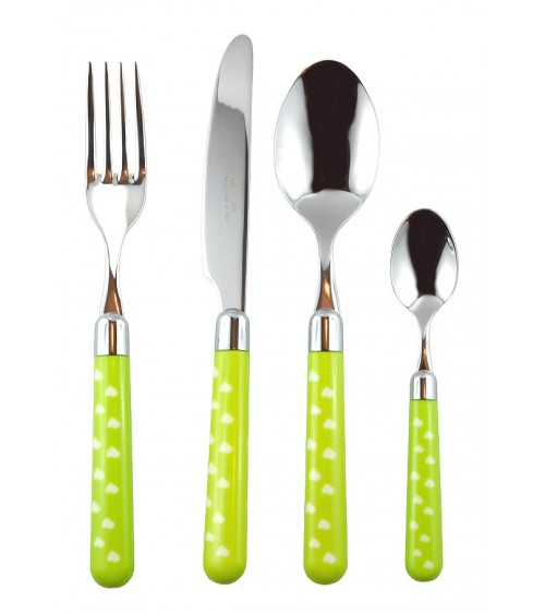 18/10 Stainless Steel Cutlery with Colored Handle - Naif Heart - Rivadossi Sandro -  - 