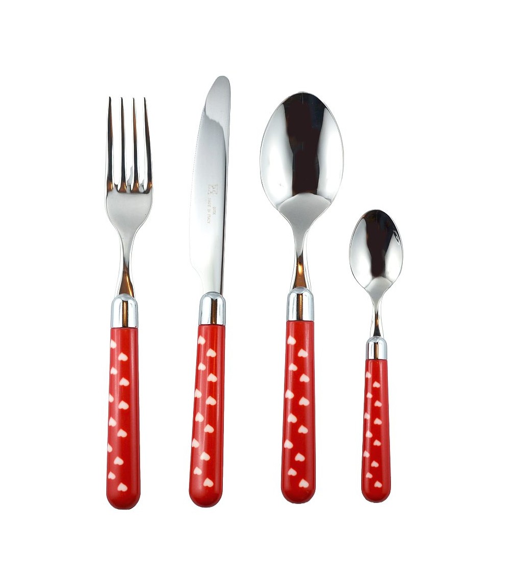 18/10 Stainless Steel Cutlery with Colored Handle - Naif Heart - Rivadossi Sandro -  - 