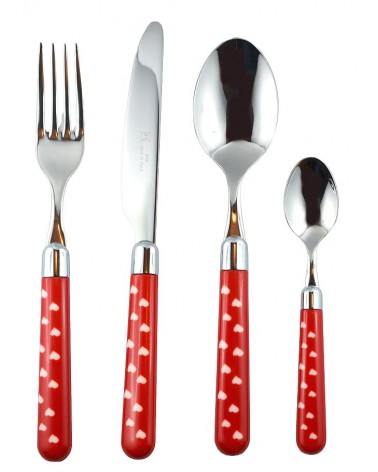 18/10 Stainless Steel Cutlery with Colored Handle - Naif Heart - Rivadossi Sandro -  - 