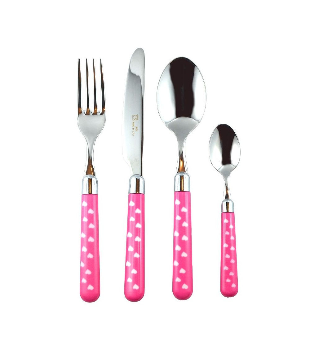 18/10 Stainless Steel Cutlery with Colored Handle - Naif Heart - Rivadossi Sandro -  - 