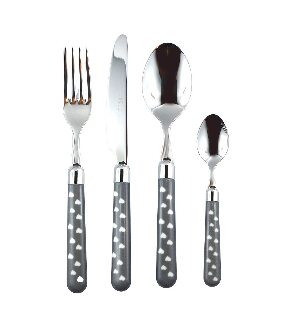 18/10 Stainless Steel Cutlery with Colored Handle - Naif Heart - Rivadossi Sandro -  - 