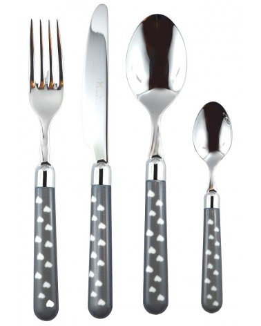 18/10 Stainless Steel Cutlery with Colored Handle - Naif Heart - Rivadossi Sandro -  - 