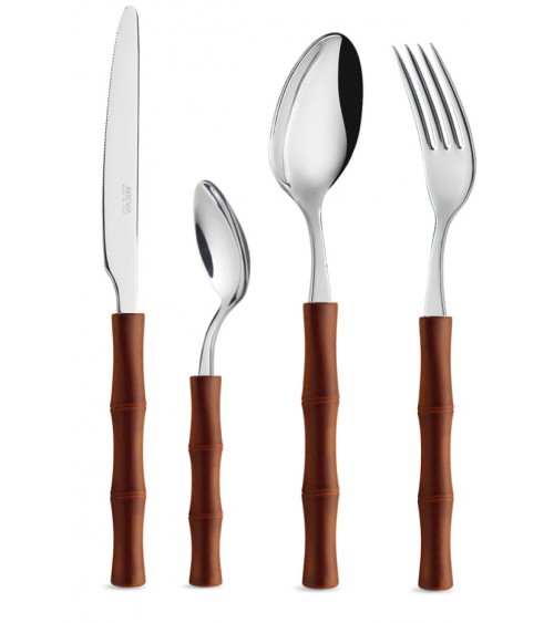 Ménagère de couverts en bambou 24 pièces - Neva Posateria Creativa - Neva Posateria Creativa - marron