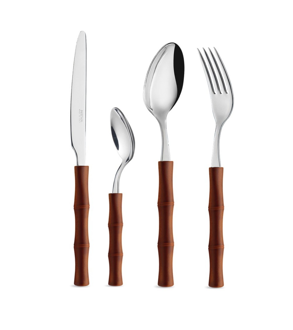 Ménagère de couverts en bambou 24 pièces - Neva Posateria Creativa - Neva Posateria Creativa - marron