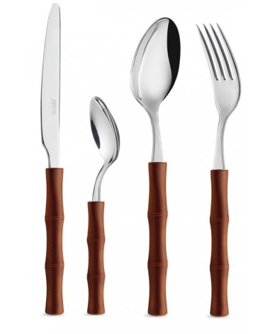 Ménagère de couverts en bambou 24 pièces - Neva Posateria Creativa - Neva Posateria Creativa - marron