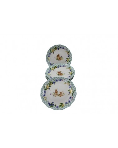 Set mit 6 Dessert-Untertassen "Spring Easter" - Royal Family - 